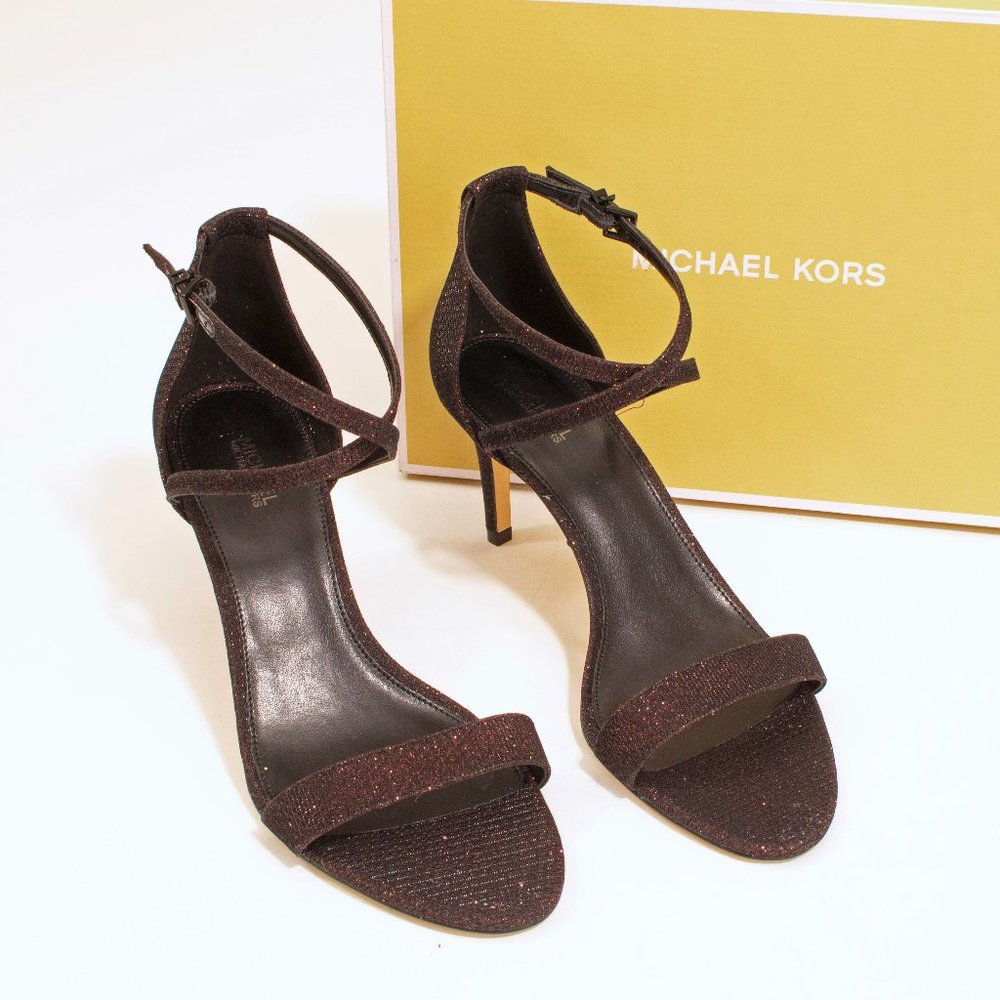 Michael Kors Ava Bronze Black Glitter Stiletto